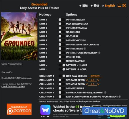 Grounded  Trainer +18 v22.07.2022 {FLiNG}