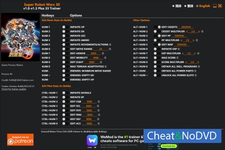 Super Robot Wars 30  Trainer +33 v1.3 {FLiNG}