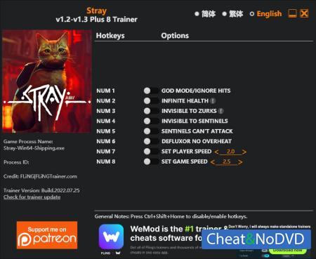 Stray  Trainer +8 v1.3 {FLiNG}