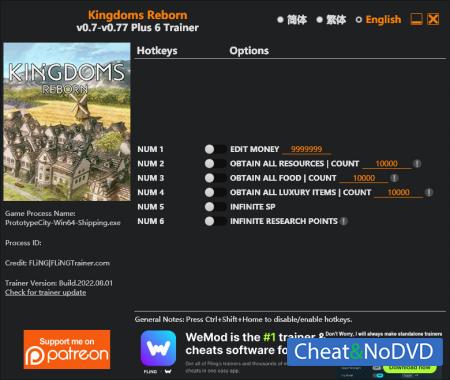 Kingdoms Reborn  Trainer +6 v0.77 {FLiNG}