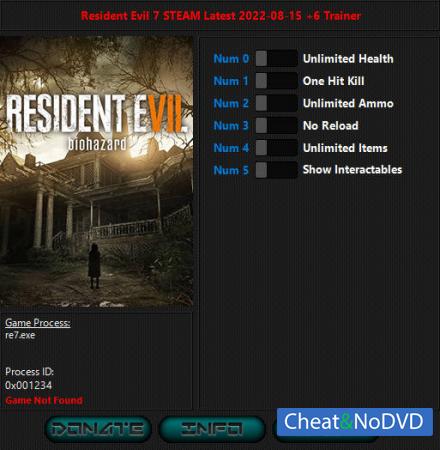 Resident Evil 7: Biohazard  Trainer +6 v15.08.2022 {HoG}