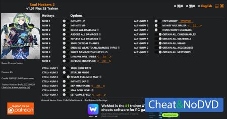 Soul Hackers 2  Trainer +25 v1.01 {FLiNG}