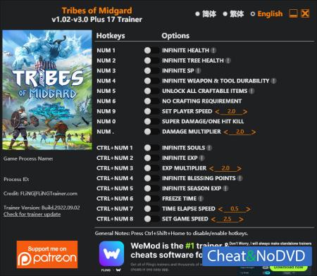 Tribes of Midgard  Trainer +17 v2.0 2022.09.02 {FLiNG}