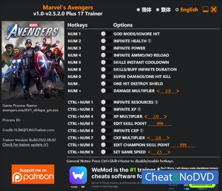 Marvel's Avengers  Trainer +18 v2.5.2.0 {FLiNG}