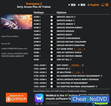 Everspace 2  Trainer +20 Early Access 2022.09.02 {FLiNG}