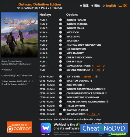 Outward Definitive Edition  Trainer +23 v2022.10.07 {FLiNG}