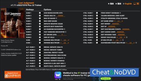 Lost Judgment  Trainer +32 v2022.10.18 {FLiNG}