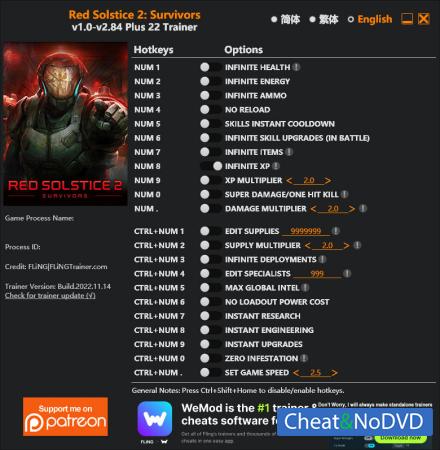 Red Solstice 2: Survivors  Trainer +22 v2.84 {FLiNG}