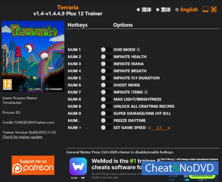 Terraria  Trainer +12 v1.4.4.9 {FLiNG}