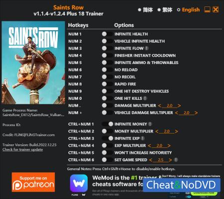 Saints Row (2022)  Trainer +18 v1.2.4 {FLiNG}