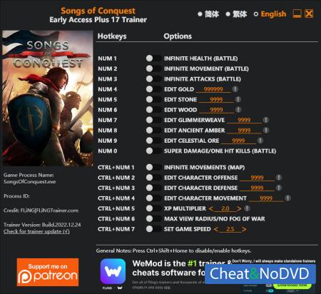 Songs of Conquest  Trainer +17 Early Access 2022.12.24 {FLiNG}