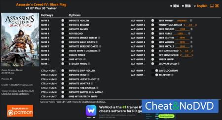 Assassin's Creed 4: Black Flag  +30 v1.07 {FLiNG}