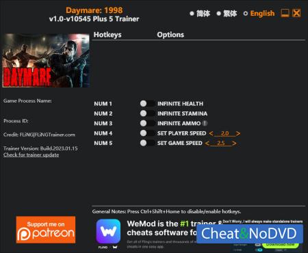 Daymare: 1998  Trainer +5 v10545 {FLiNG}