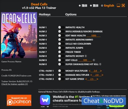 Dead Cells  Trainer +13 v32 {FLiNG}