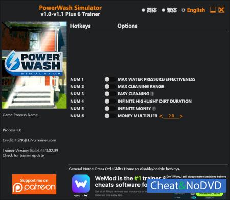 PowerWash Simulator  Trainer +6 v2023.02.09 {FLiNG}