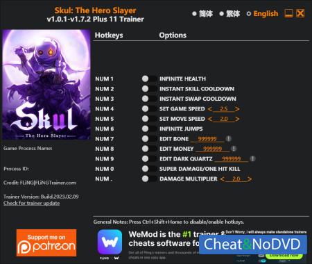 Skul: The Hero Slayer  Trainer +11 v1.7.2 {FLiNG}