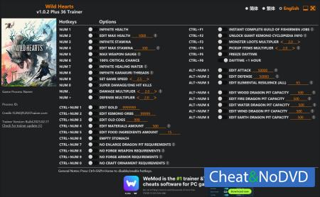 Wild Hearts  Trainer +36 v1.0.2 {FLiNG}