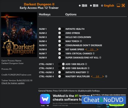 Darkest Dungeon 2  Trainer +12 Early Access 2023.02.18 {FLiNG}