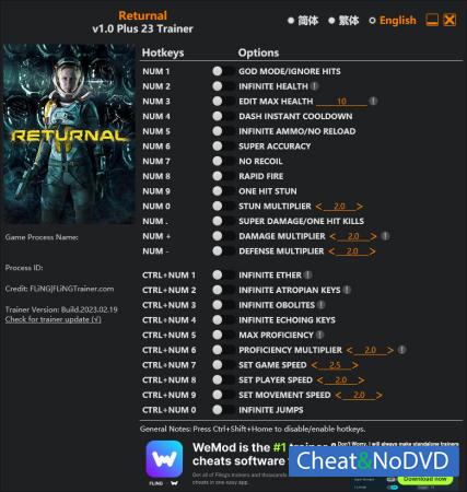 Returnal  Trainer +23 v1.0 {FLiNG}