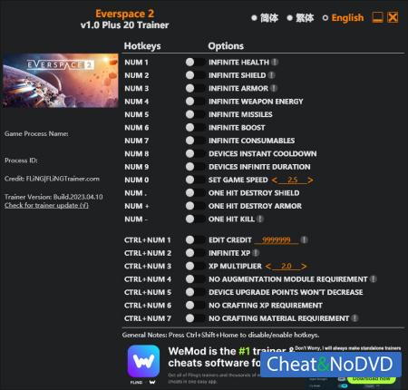 Everspace 2  Trainer +20 v1.0 {FLiNG}