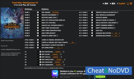 Total War: Warhammer 3  Trainer +30 v3.0 {FLiNG}