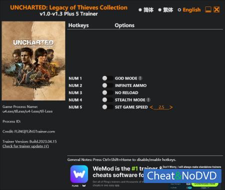 Uncharted: Legacy of Thieves Collection  Trainer +5 v1.3 {FLiNG}
