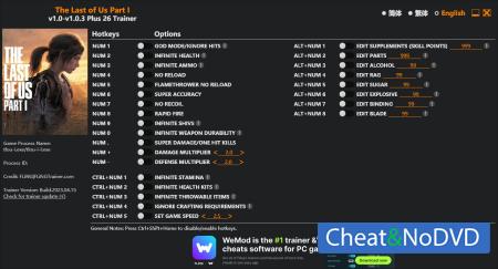 The Last of Us Part I  Trainer +26 v1.0.3 {FLiNG}