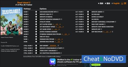 Dead Island 2  Trainer +26 v1.0 {FLiNG}