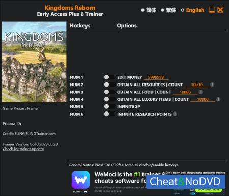 Kingdoms Reborn  Trainer +6 Early Access 2023.05.23 {FLiNG}