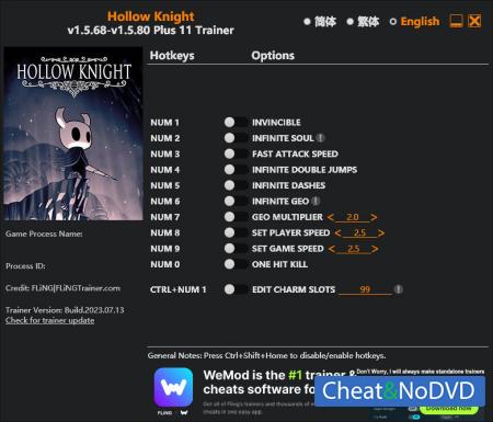 Hollow Knight  Trainer +11 v1.5.80 {FLiNG}