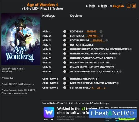 Age of Wonders 4  Trainer +13 v1.004 {FLiNG}