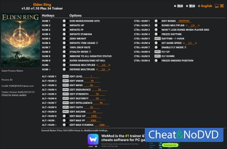 Elden Ring  Trainer +34 v1.10 {FLiNG}