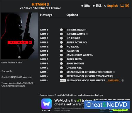 HITMAN 3  Trainer +11 v3.160 {FLiNG}