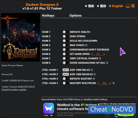 Darkest Dungeon 2  Trainer +12 v1.01 {FLiNG}