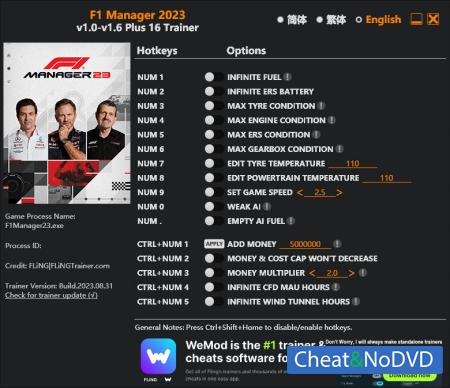 F1 Manager 2023  Trainer +16 v1.6 {FLiNG}