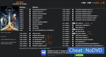 Starfield  Trainer +36 v1.0 {FLiNG}