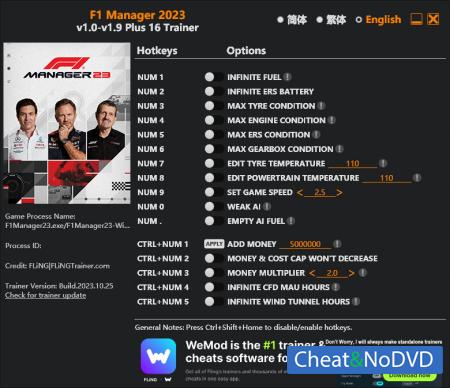 F1 Manager 2023  Trainer +16 v1.9 {FLiNG}