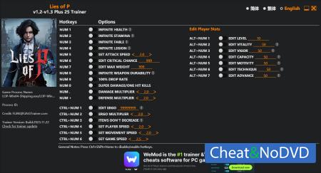 Lies of P  Trainer +25 v1.3 {FLiNG}