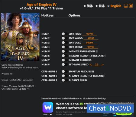 Age of Empires IV  Trainer +11 v9.1.176 {FLiNG}