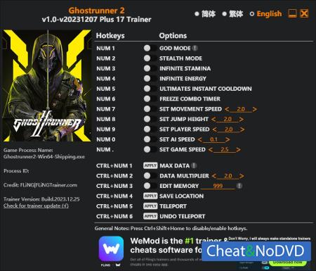 Ghostrunner 2  Trainer +17 v2023.12.25 {FLiNG}