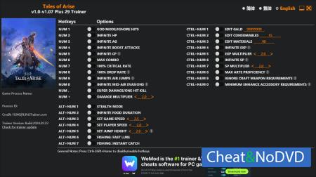 Tales of Arise  Trainer +29 v1.07 {FLiNG}