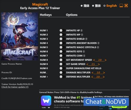 Magicraft  Trainer +12 Early Access 2024.03.10 {FLiNG}