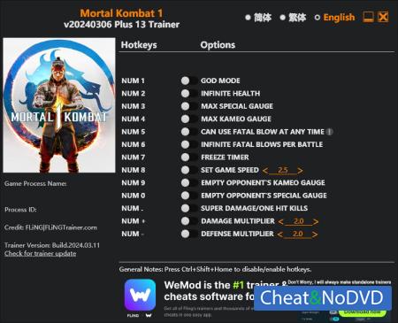 Mortal Kombat 1  Trainer +13 v2024.03.11 {FLiNG}