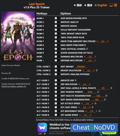 Last Epoch  Trainer +25 v1.0 {FLiNG}