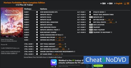 Horizon Forbidden West Complete Edition  Trainer +26 v1.0 {FLiNG}