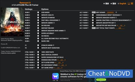 Remnant II  Trainer +28 v419.098 {FLiNG}