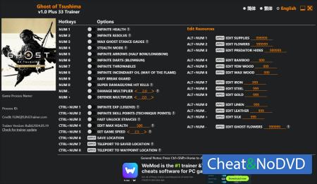 Ghost of Tsushima  Trainer +33 v2024.05.19 {FLiNG}