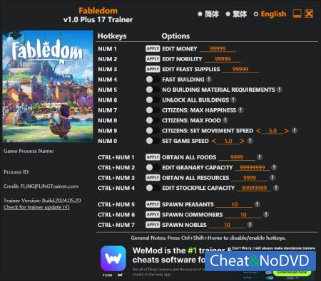 Fabledom  Trainer +17 v1.0 {FLiNG}