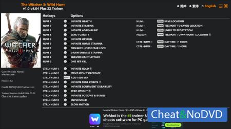 he Witcher 3: Wild Hunt  Trainer +22 v4.04 {FLiNG}