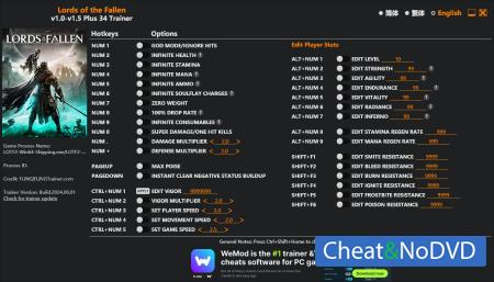Lords of the Fallen  Trainer +34 v1.5 {FLiNG}